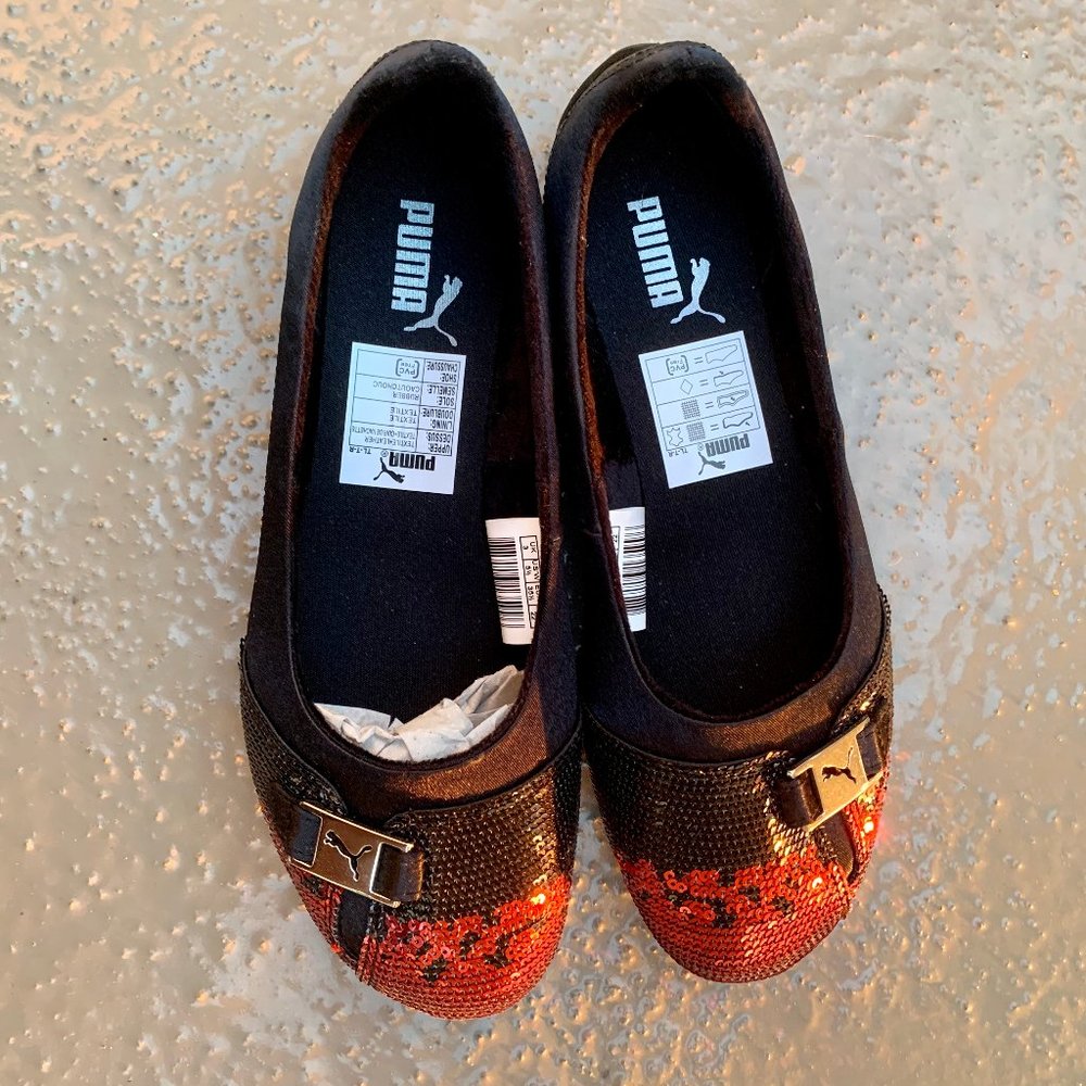 PUMA Red Sequin Ballet Flats - NEW NEVER WORN